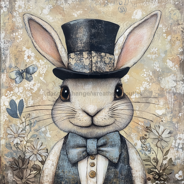 Easter Sign, Cute Bunny,, DCO-12756, Sign For Wreath, 10x10